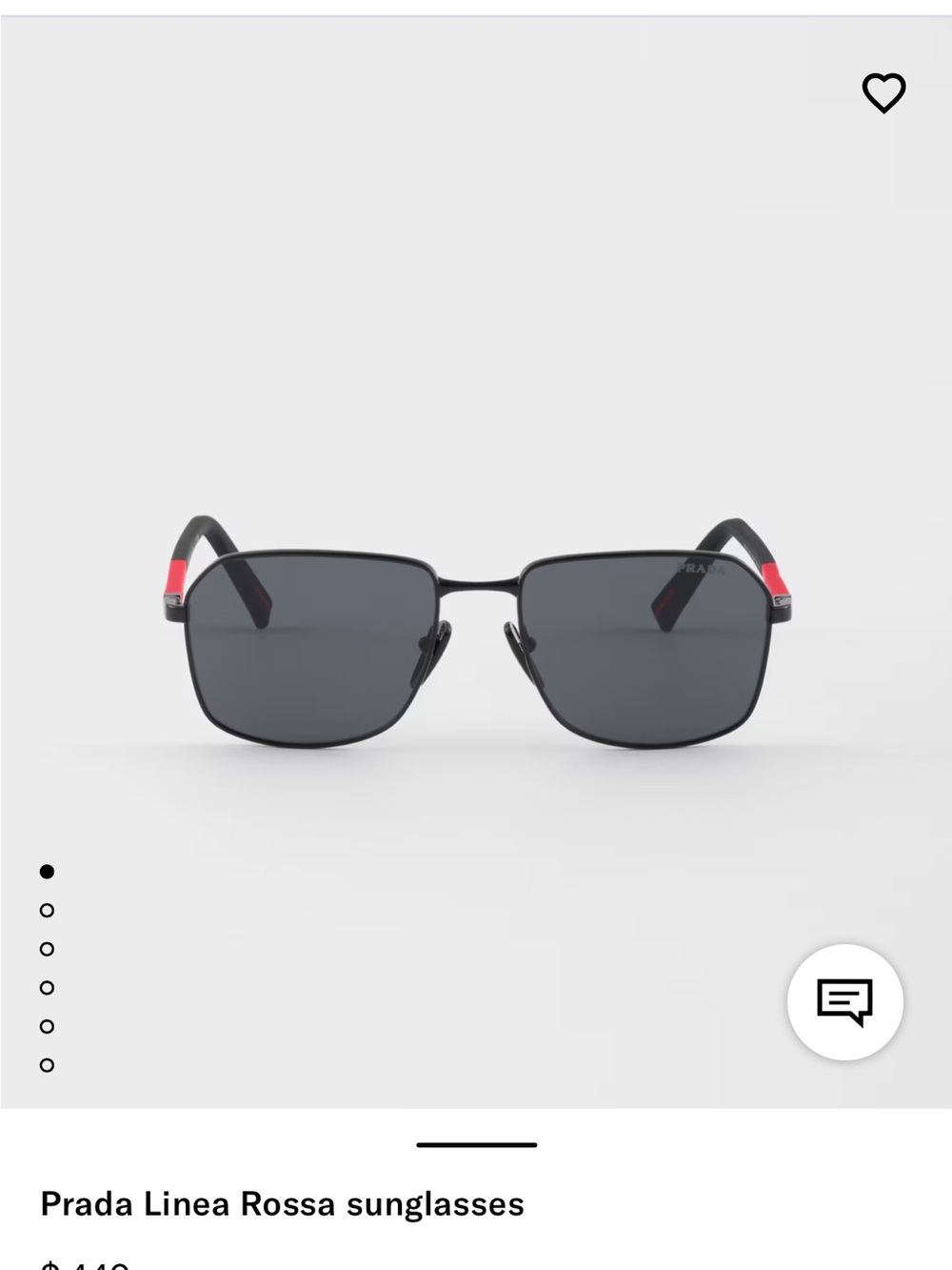 Prada Black Metal Aviator Sunglasses with Gray Lenses - Picture 6 of 6